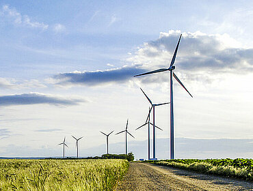 Windpark Parndorf, Feldweg, Österreich, Burgenland, Nordburgenland, Parndorf