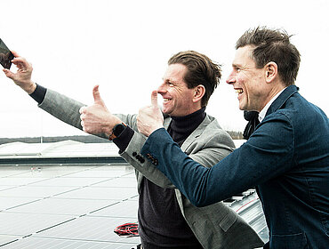 Von links: one2zero Geschäftsführer Tobias Wiener, one2zero Geschäftsführer Peter Hochleitner